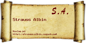 Strauss Albin névjegykártya